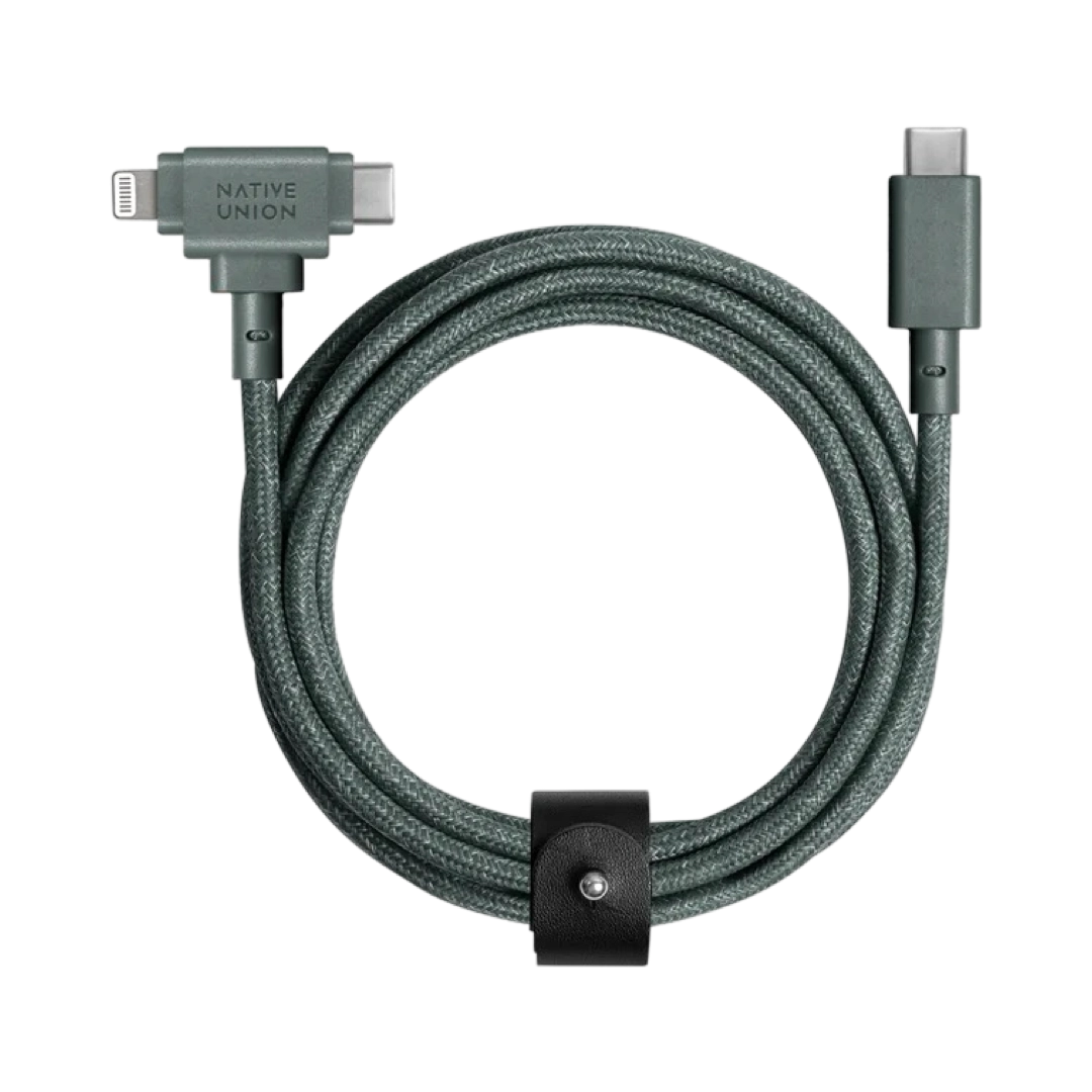 Native Union Belt Cable Duo USB-C — Lightning 150 cm (slate green)