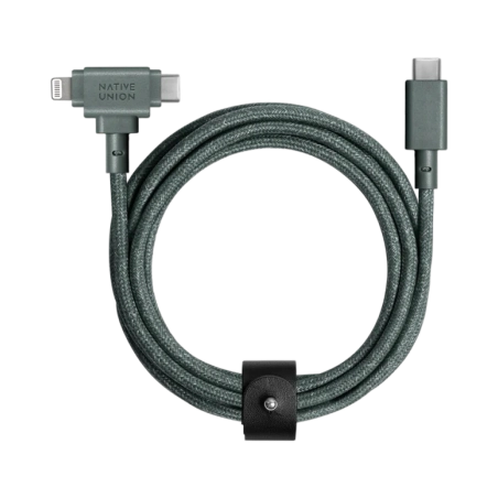 Native Union Belt Cable Duo USB-C — Lightning 150 cm (slate green)