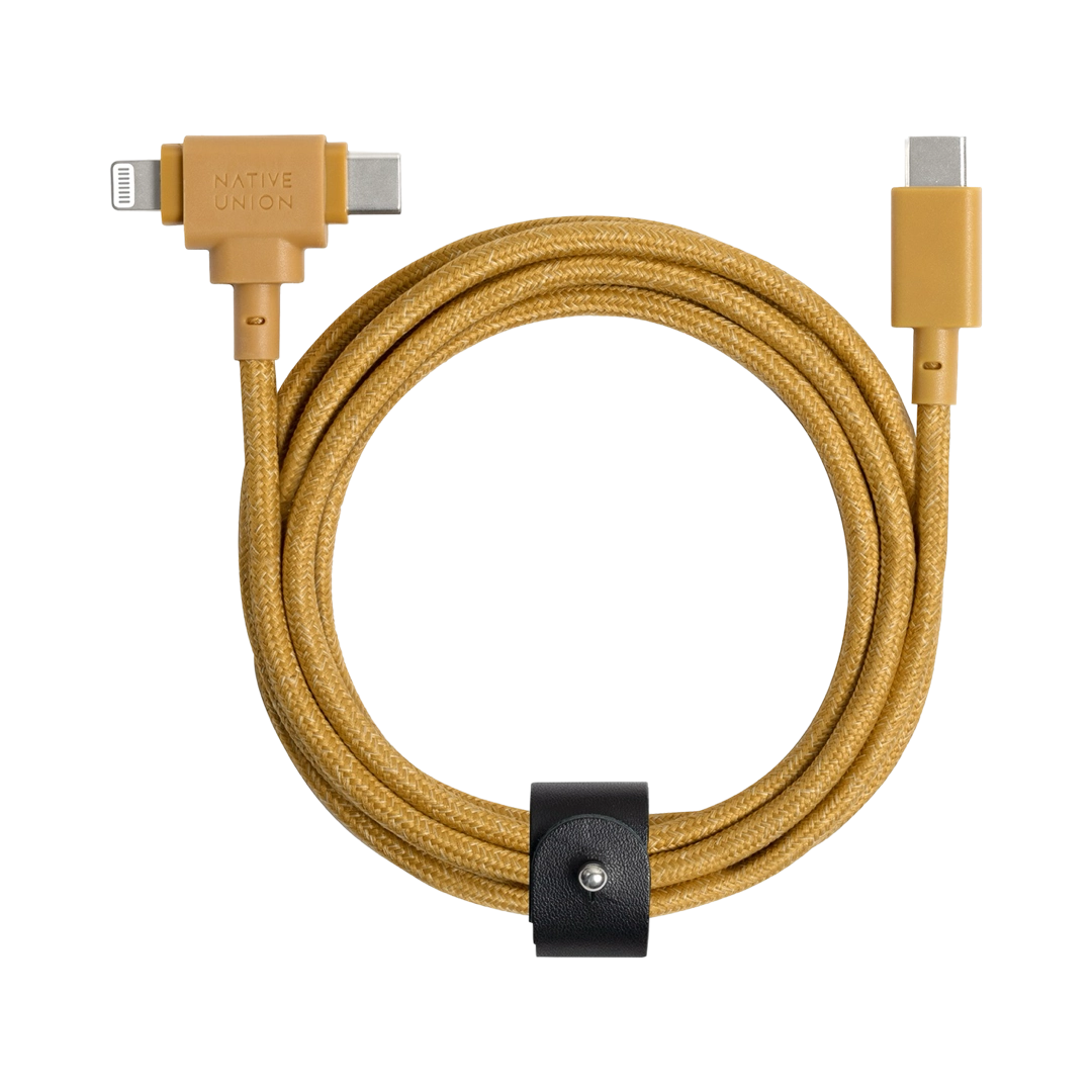 Native Union Belt Cable Duo USB-C — Lightning 150 cm (kraft)