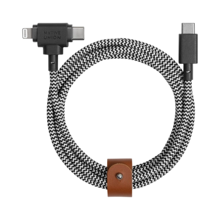 Native Union Belt Cable Duo USB-C — Lightning 150 cm (zebra)