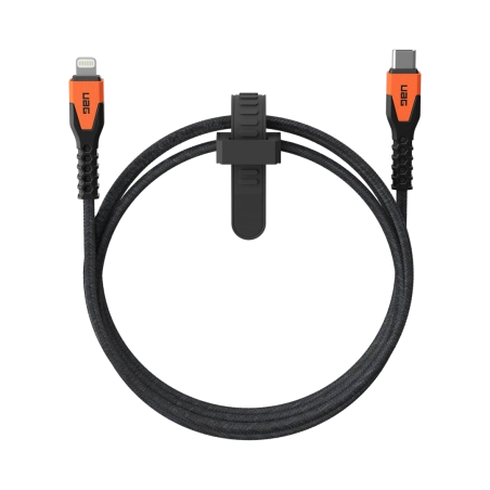 UAG Rugged USB-C — Lightning Cable (black/orange)